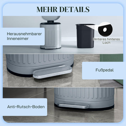 20L Metal Pedal Bin, Soft-Close, Removable Liner