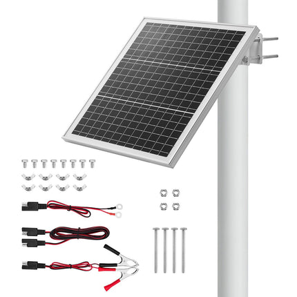 20W 12V Solar Battery Charger with Controller, Pole Mount