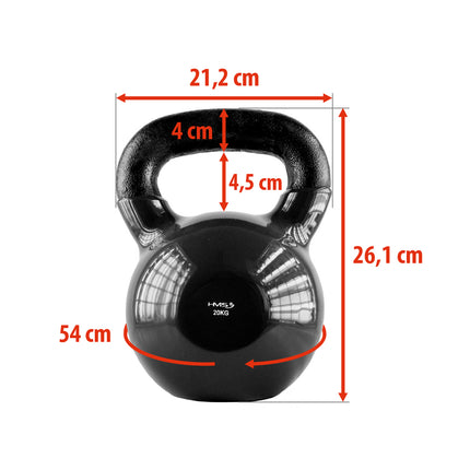 20 kg Cast Iron Kettlebell – Black