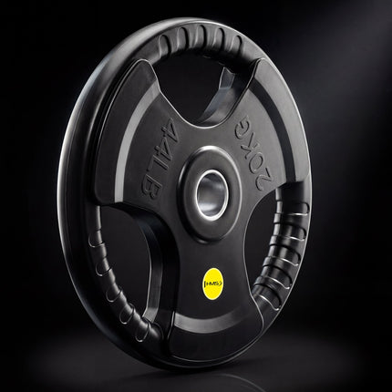 20 kg Rubber-Coated Olympic Weight Plate with Tri-Grip