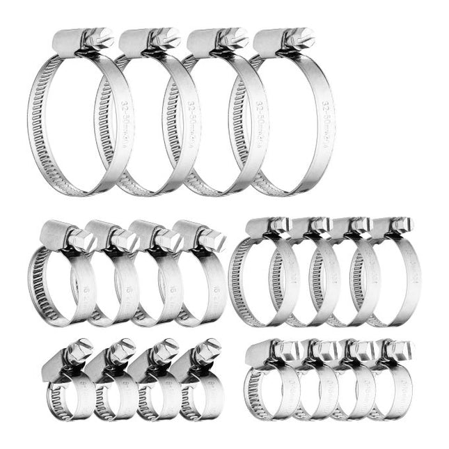 20x Set Stainless Steel Hose Clamps