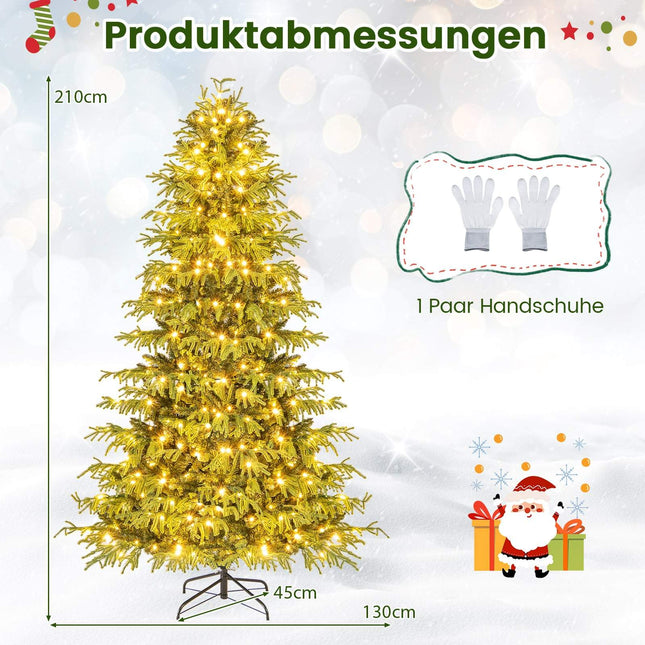 210 cm Artificial Christmas Tree with LED Lights