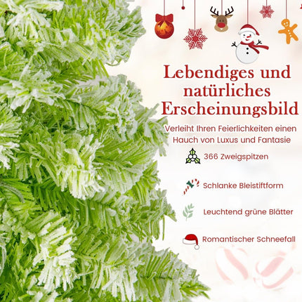 210 cm Artificial Christmas Tree with Lights and Snow