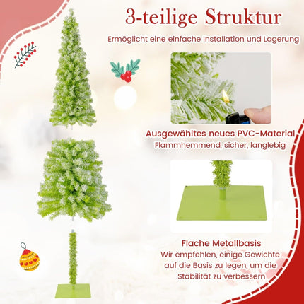 210 cm Artificial Christmas Tree with Lights and Snow