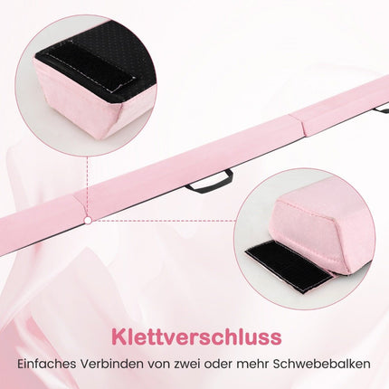 210 cm balance beam gymnastics beam foldable gymnastics beam non-slip balance beam up to 73 kg pink
