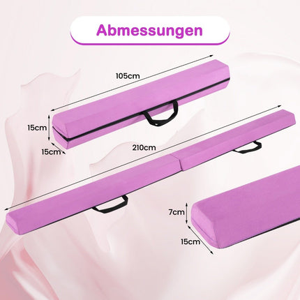 210 cm balance beam gymnastics beam foldable gymnastics beam non-slip balance beam up to 73 kg purple