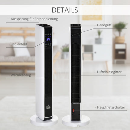 2200W electric fan heater, remote control, timer, oscillating