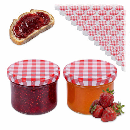 220 ml Glass Twist-Off Jars, Red-White Lids, Pack of 75