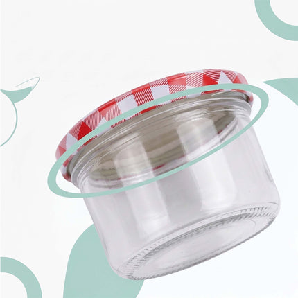 220ml Jam Jars, Airtight Twist-Off Lids, Red-White