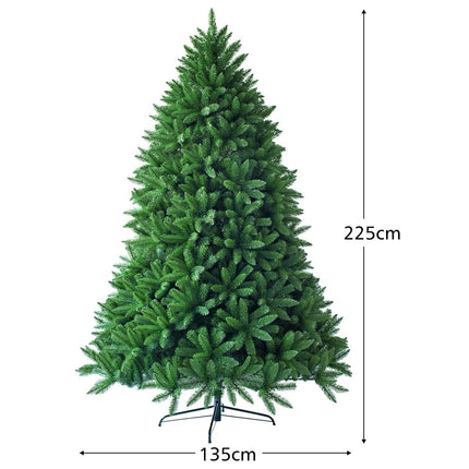 225 cm Artificial Christmas Tree, PVC Needles, Green