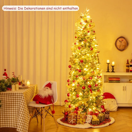 225 cm Pre-Lit Pencil Christmas Tree with Snow Flocked Branches