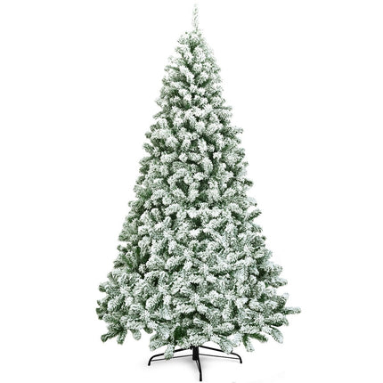 225 cm Snowy Artificial Christmas Tree with Metal Stand