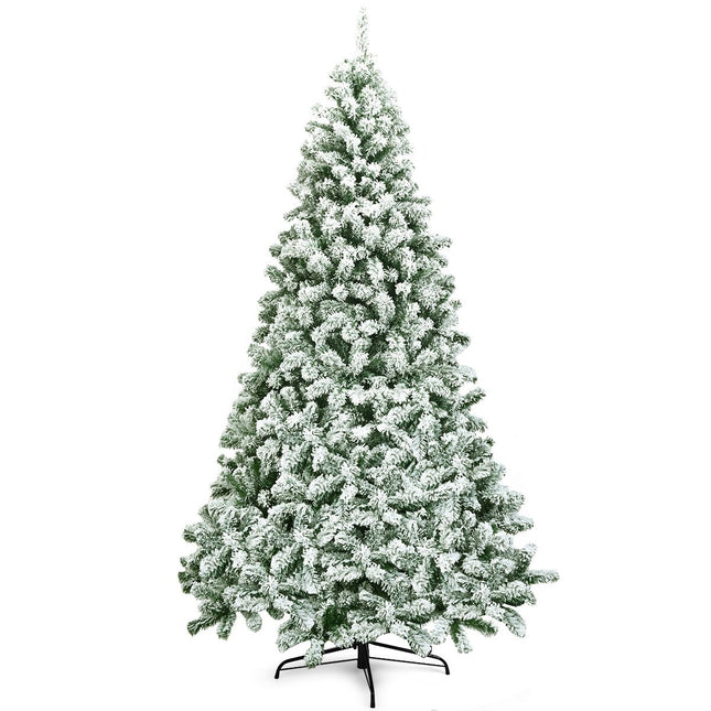 225 cm Snowy Artificial Christmas Tree with Metal Stand