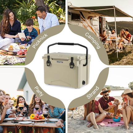 23L Portable Cooler with Bottle Opener & Handle
