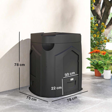 240L Garden Compost Bin, Open Base, 3 Access Doors