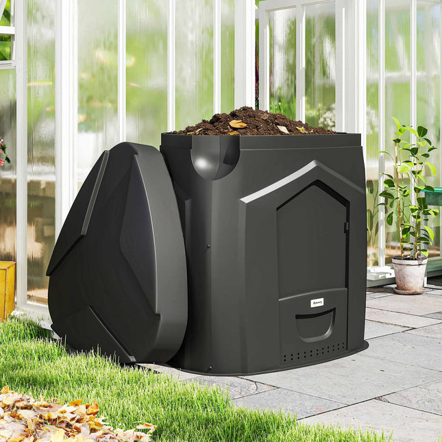 240L Garden Compost Bin, Open Base, 3 Access Doors