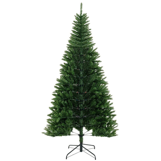 240 cm Artificial Christmas Tree with Lighting for 270° Corner Artificial Christmas Tree for Home Green