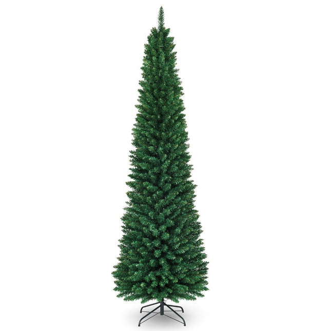 240cm Christmas Tree High Quality PVC Needles Artificial Pencil Shaped Christmas Tree Green