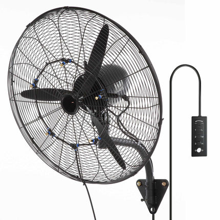 24-Inch Oscillating Wall Mist Fan, Waterproof, 7000 CFM
