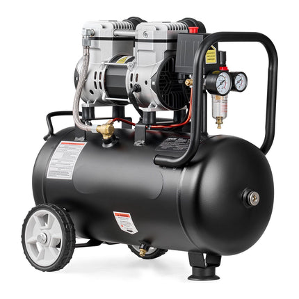 24L Oil-Free Air Compressor, 1.1kW, 8 Bar, Wheeled