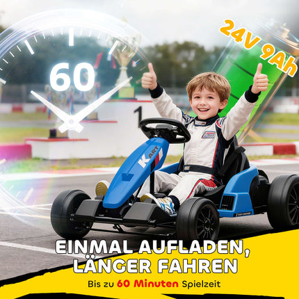 24V Electric Go-Kart, Drift Mode, Adjustable Seat, Ages 6-12