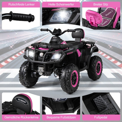 24V Kids ATV, 2-Seater Electric Quad with 4 Motors
