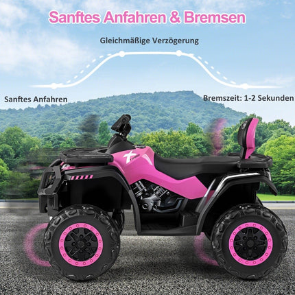 24V Kids ATV, 2-Seater Electric Quad with 4 Motors