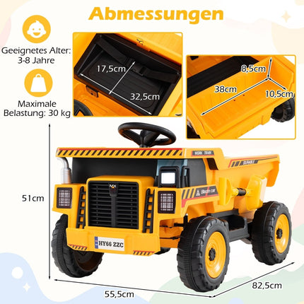 24V Kids Electric Dump Truck with Remote, Yellow