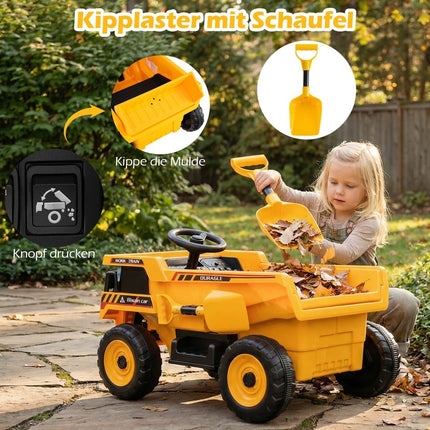 24V Kids Electric Dump Truck with Remote, Yellow