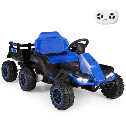 24V Kids' Electric Tractor with Remote Control, Blue