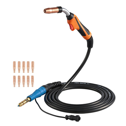 250A MIG Welding Gun, 15 Ft Copper Cable, 11 Tips