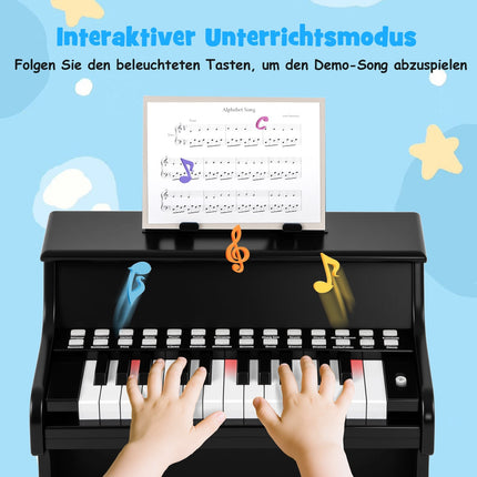 25-Key Kids Digital Piano, Adjustable Speed, Black