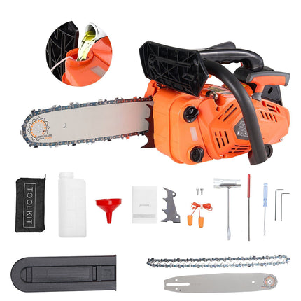 25cc Gas Chainsaw, 12-Inch Bar, 1.02 HP, Dual Tanks
