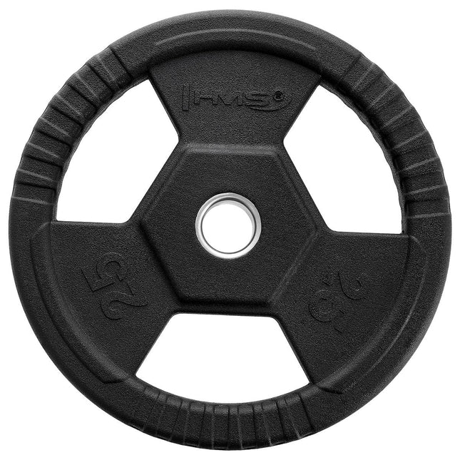 Olympische gewichtsschijf van 25 kg, zwart