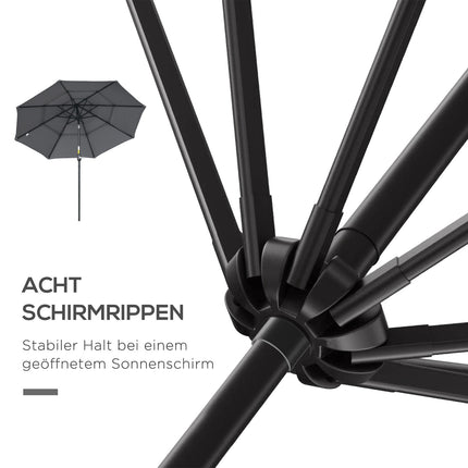 2.6M Patio Umbrella, Rotating, 3-Tier, Sunshade