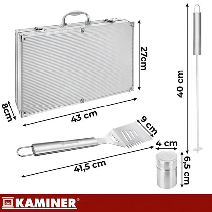 26-Piece Stainless Steel Grill Utensil Set with Case