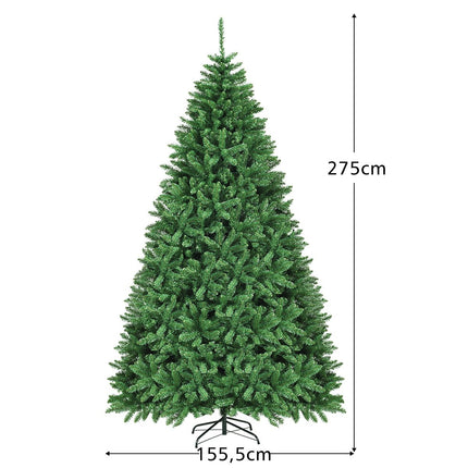 275 cm Artificial Christmas Tree Metal Stand Artificial Tree with 3594 Tips