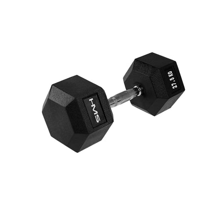 27.5 kg Hex Dumbbell – Rubber Coated, Anti-Roll Design