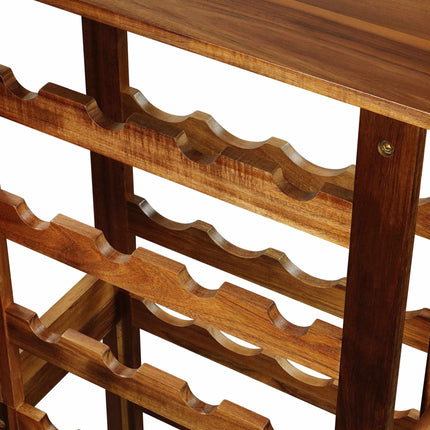 28-Bottle Acacia Wood Wine Rack