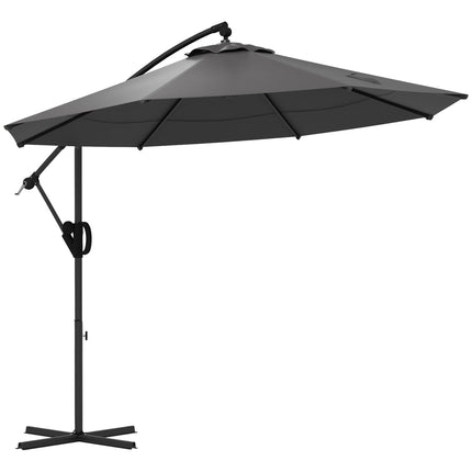 Cantilever patio umbrella, Ø293 Cm, Crank & Tilt, Cross Base