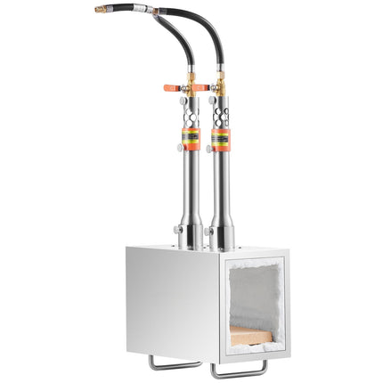 2-Burner Portable Propane Forge, 2600F, Square Stainless