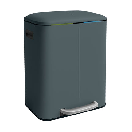 2-Compartment Kitchen Waste Bin, Soft-Close, Pedal-Operated