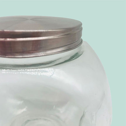 2 Glass Storage Jars, 2L Each, Airtight Lids