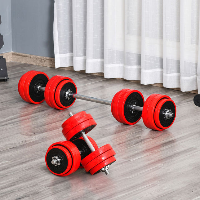 Adjustable 2-in-1 dumbbell set, 20/30 kg, steel & PP plastic