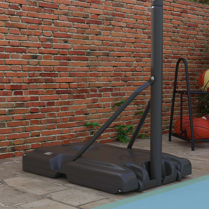 Adjustable 2-in-1 basketball hoop with steel frame, 195-370 cm