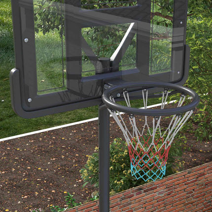 Adjustable 2-in-1 basketball hoop with steel frame, 195-370 cm