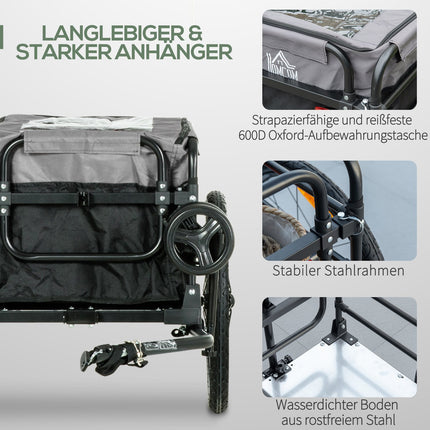 2-in-1 bicycle trailer with 20" tires, 40 kg capacity