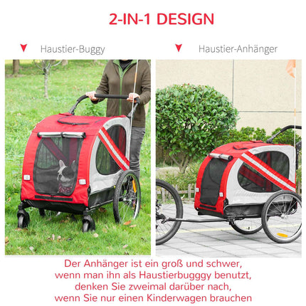 2-in-1 dog trailer & stroller with reflectors, Oxford fabric
