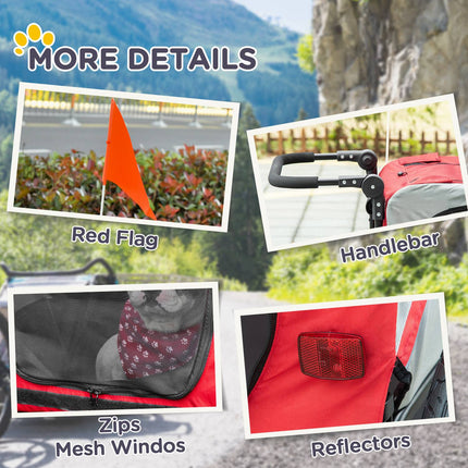 2-in-1 dog trailer & stroller with reflectors, Oxford fabric