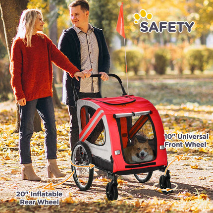 2-in-1 dog trailer & stroller with reflectors, Oxford fabric